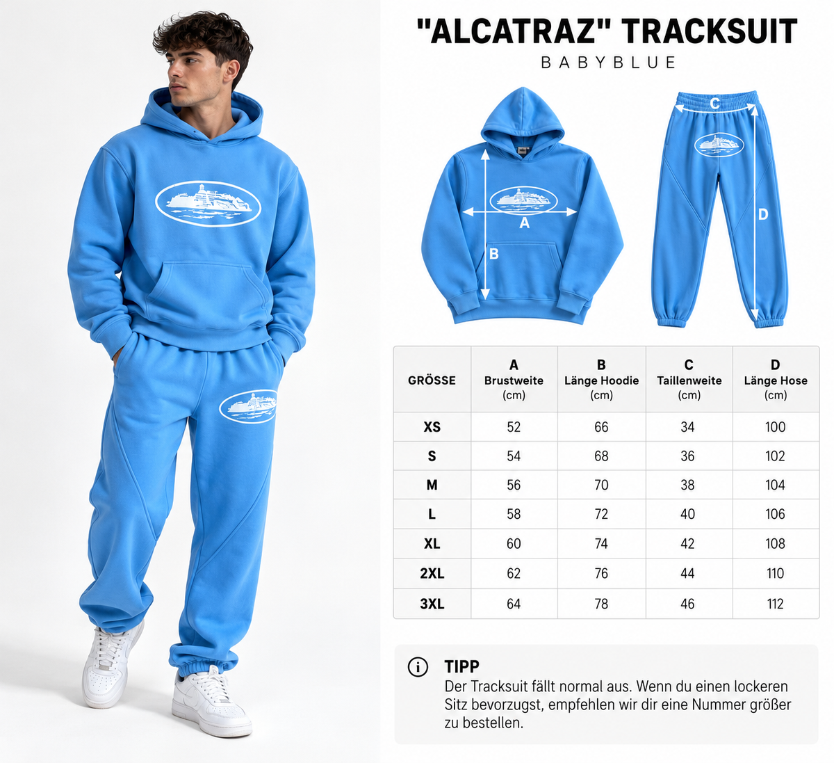 "Alcatraz" Tracksuit Babyblue