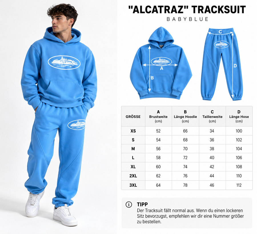 "Alcatraz" Tracksuit Babyblue