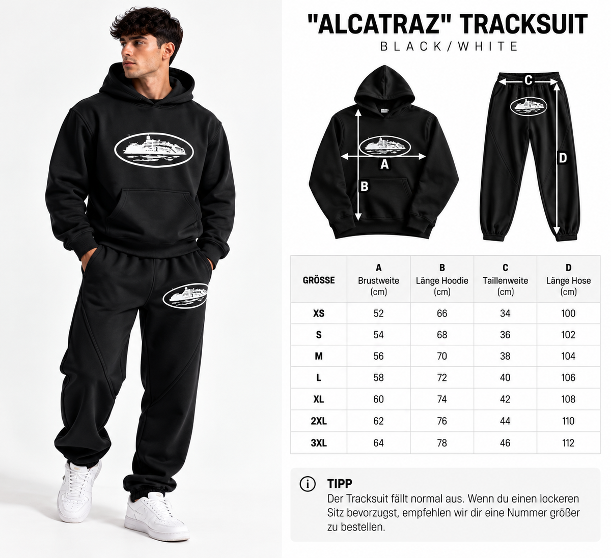 "Alcatraz" Tracksuit Black/White